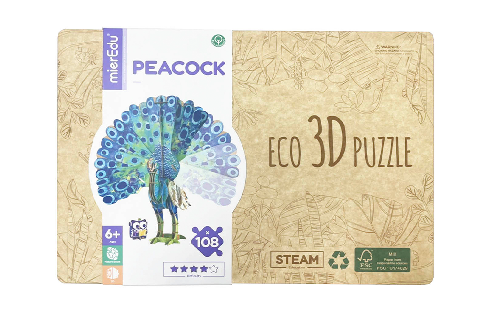 Bộ xếp mô hình 3D cử động được_Chim công