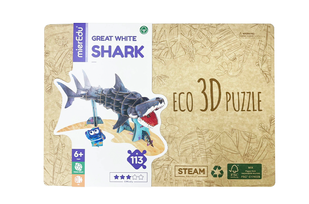 Bộ xếp mô hình 3D cử động được_Cá mập trắng