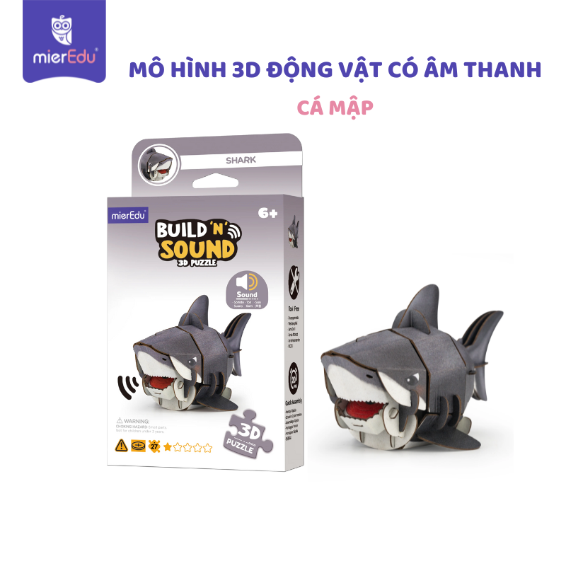 Bộ lắp ghép 3D chi tiết mierEdu - Động vật có âm thanh chân thật