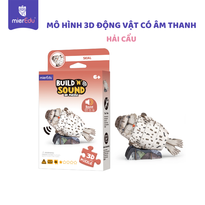 Bộ lắp ghép 3D chi tiết mierEdu - Động vật có âm thanh chân thật