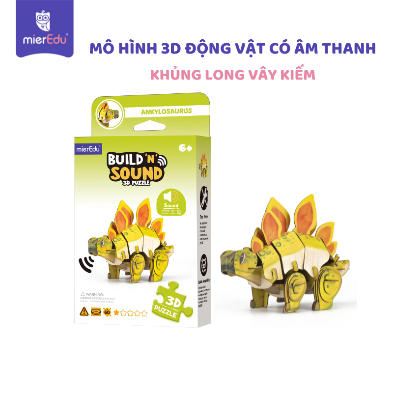 Bộ lắp ghép 3D chi tiết mierEdu - Động vật có âm thanh chân thật