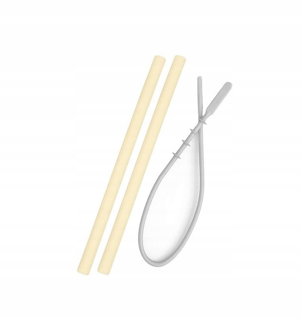 Set 2 ống hút kèm dây rửa silicone | Minikoioi Flexi Straws | Chính hãng, châu Âu, Thổ Nhĩ Kỳ