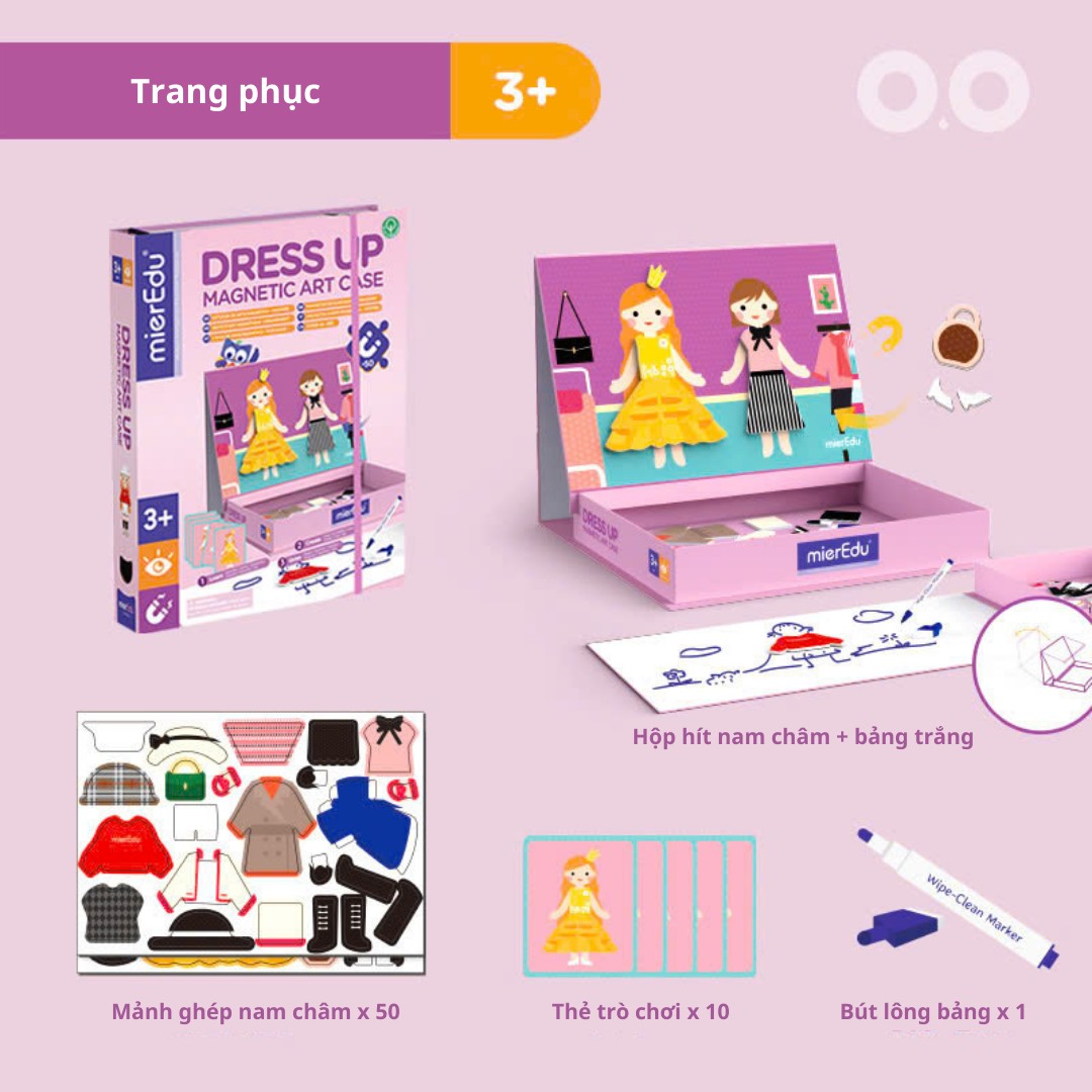 Hộp trò chơi lắp ghép nam châm sáng tạo mierEdu [Magnetic Art Case]