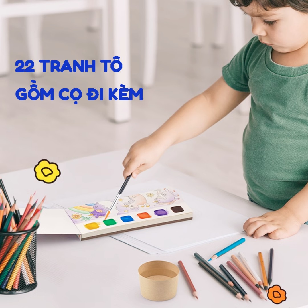 Tranh tô màu nghệ thuật bỏ túi mierEdu [Pocket Watercolour Painting Book]