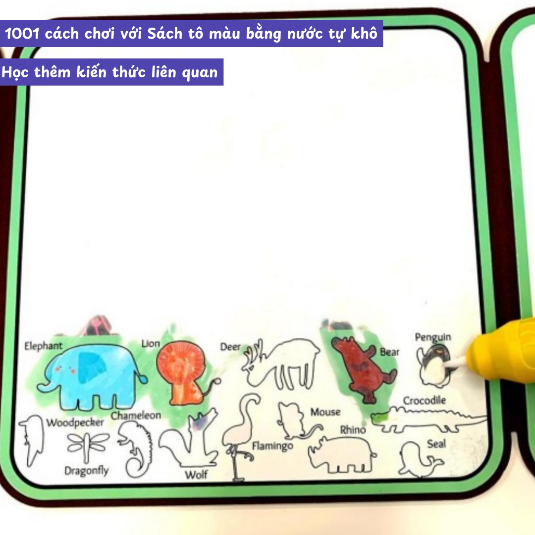 Sách tô màu nước ma thuật (chính hãng Úc), giấy premium, dùng nhiều lần không rách