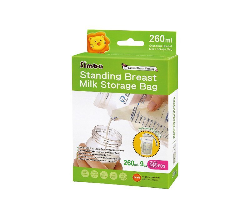 Túi trữ sữa 3D dung tích 260ml hộp 25 cái Simba