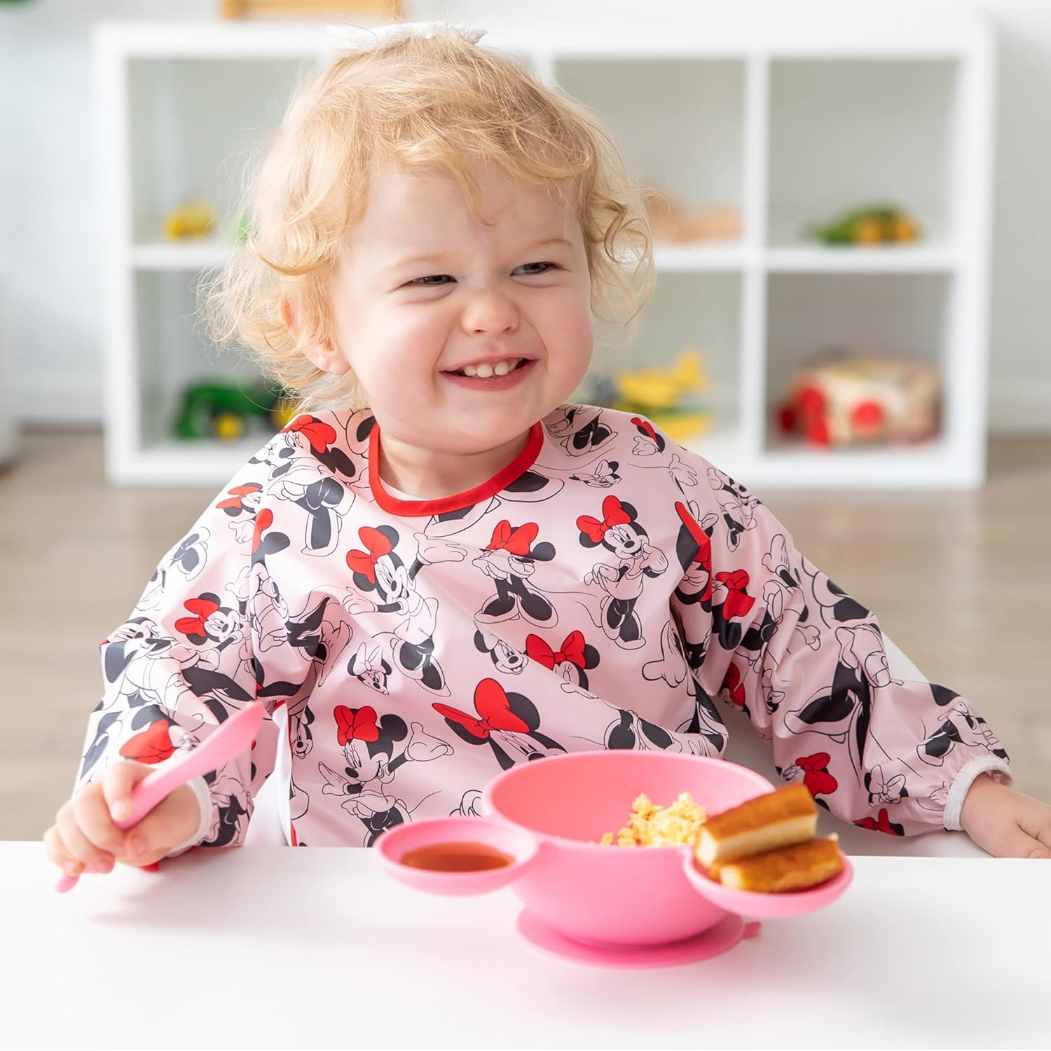 Áo yếm ăn dặm tay dài chống nước Bumkins