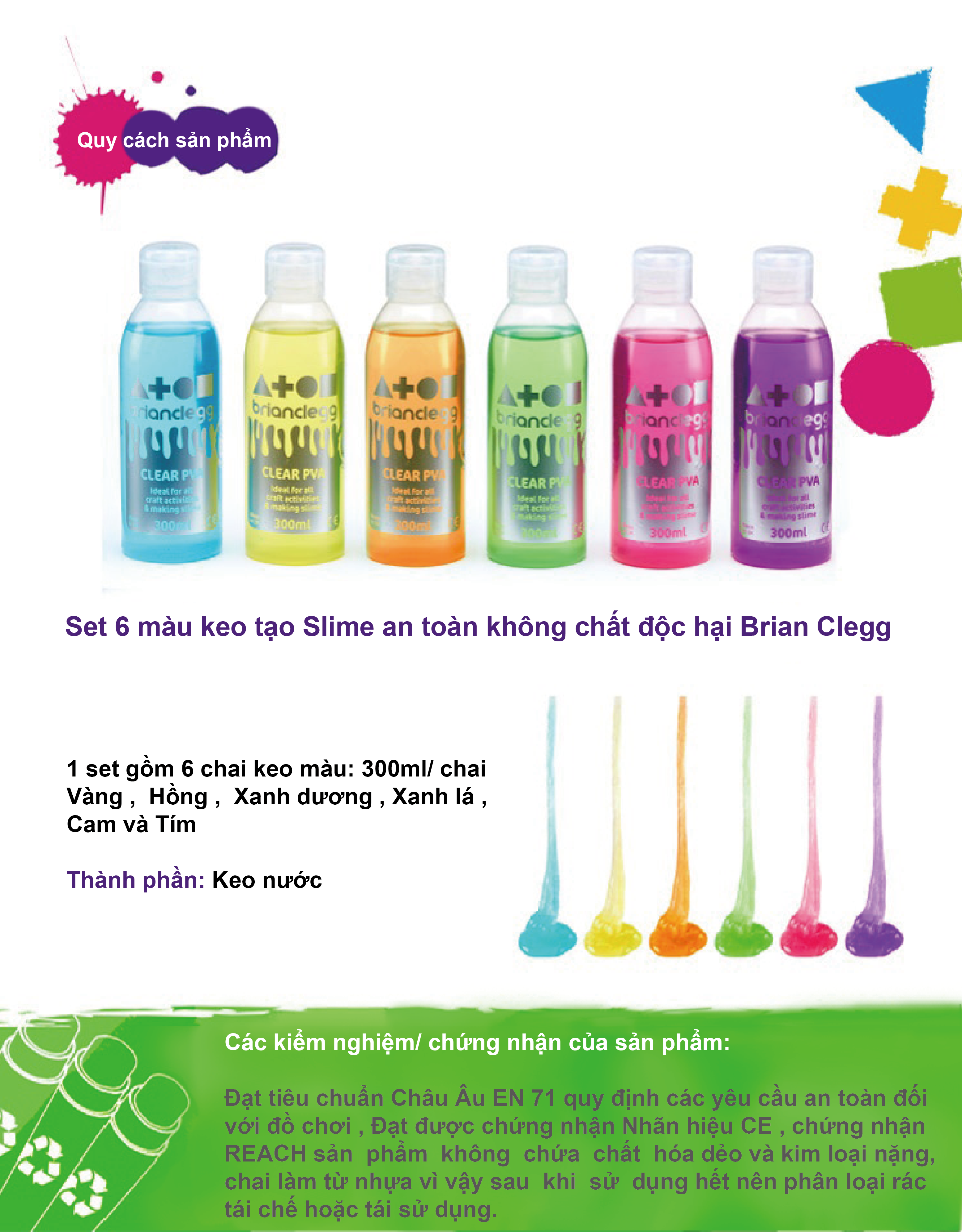 Big Colour đồ chơi Slime - Chất nhờn ma quái DIY 300ml từ Anh Quốc nhà Brian Clegg
