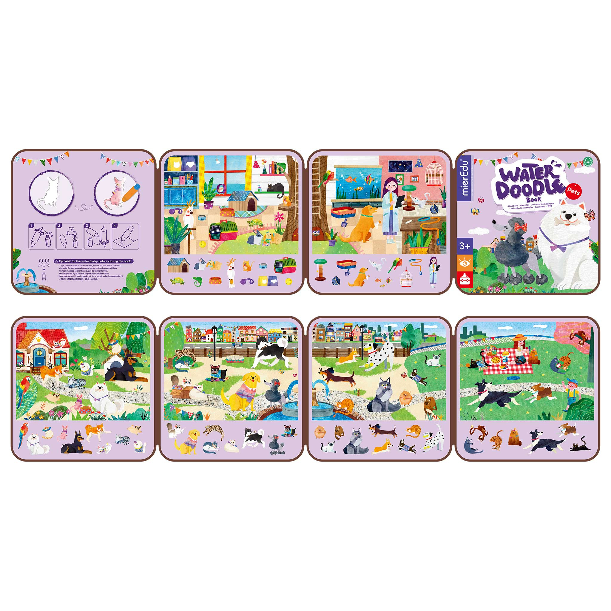 Sách tô màu nước ma thuật _ Thú cưng (chính hãng Úc)