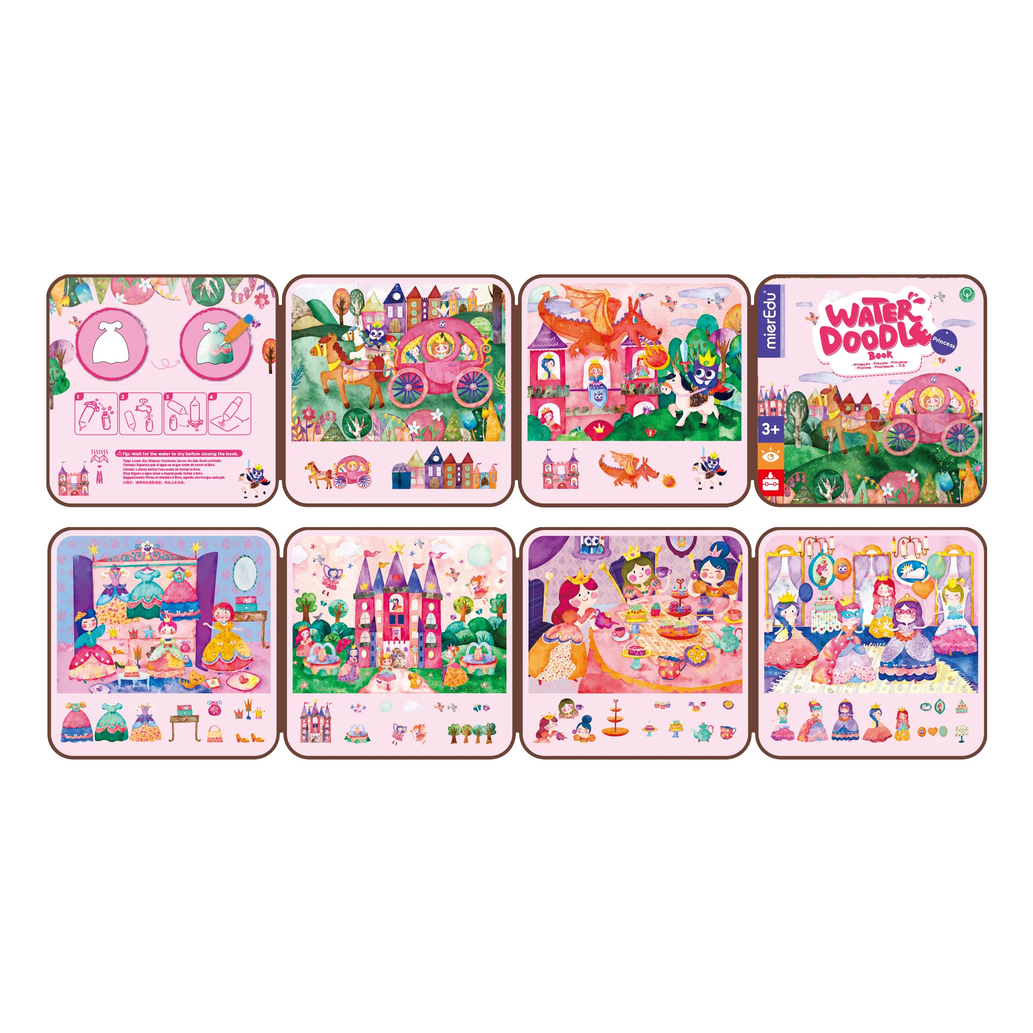 Sách tô màu nước ma thuật (chính hãng Úc), giấy premium, dùng nhiều lần không rách