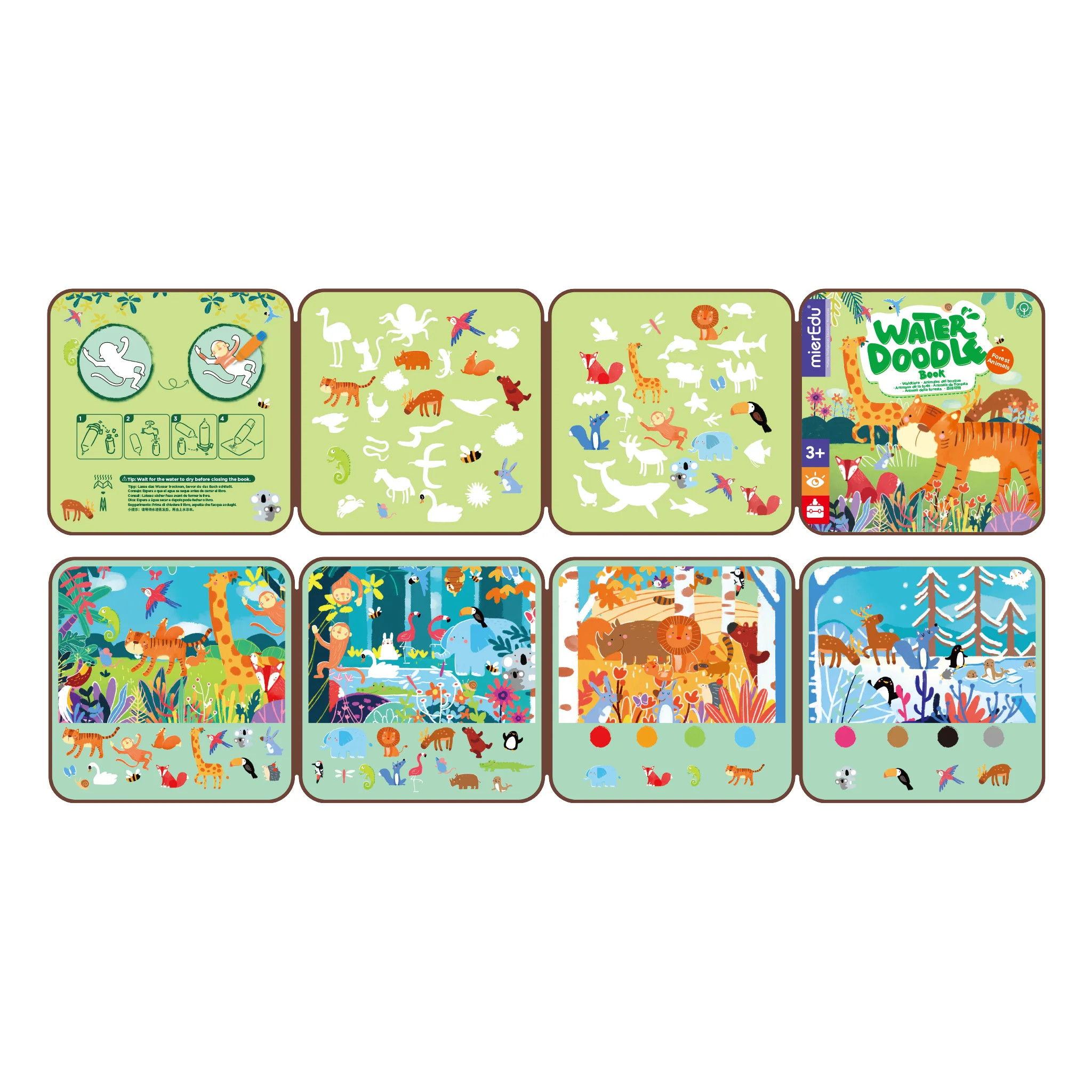 Sách tô màu nước ma thuật _ Động vật rừng xanh (chính hãng Úc)