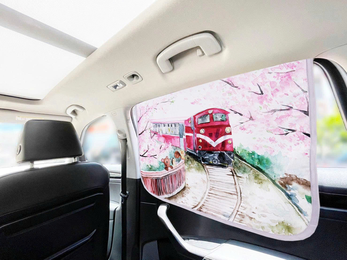 Tấm che nắng xe hơi, ngăn tia UV / tản nhiệt - Chuyến tàu hoa anh đào