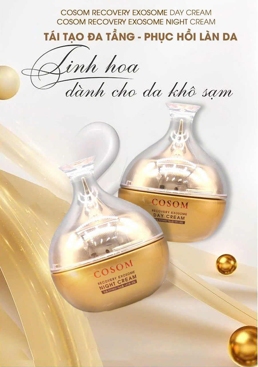 COSOM Recovery Exosome Day Cream & Night Cream – Giải Pháp Tái Tạo Và Phục Hồi Da Khô Sạm