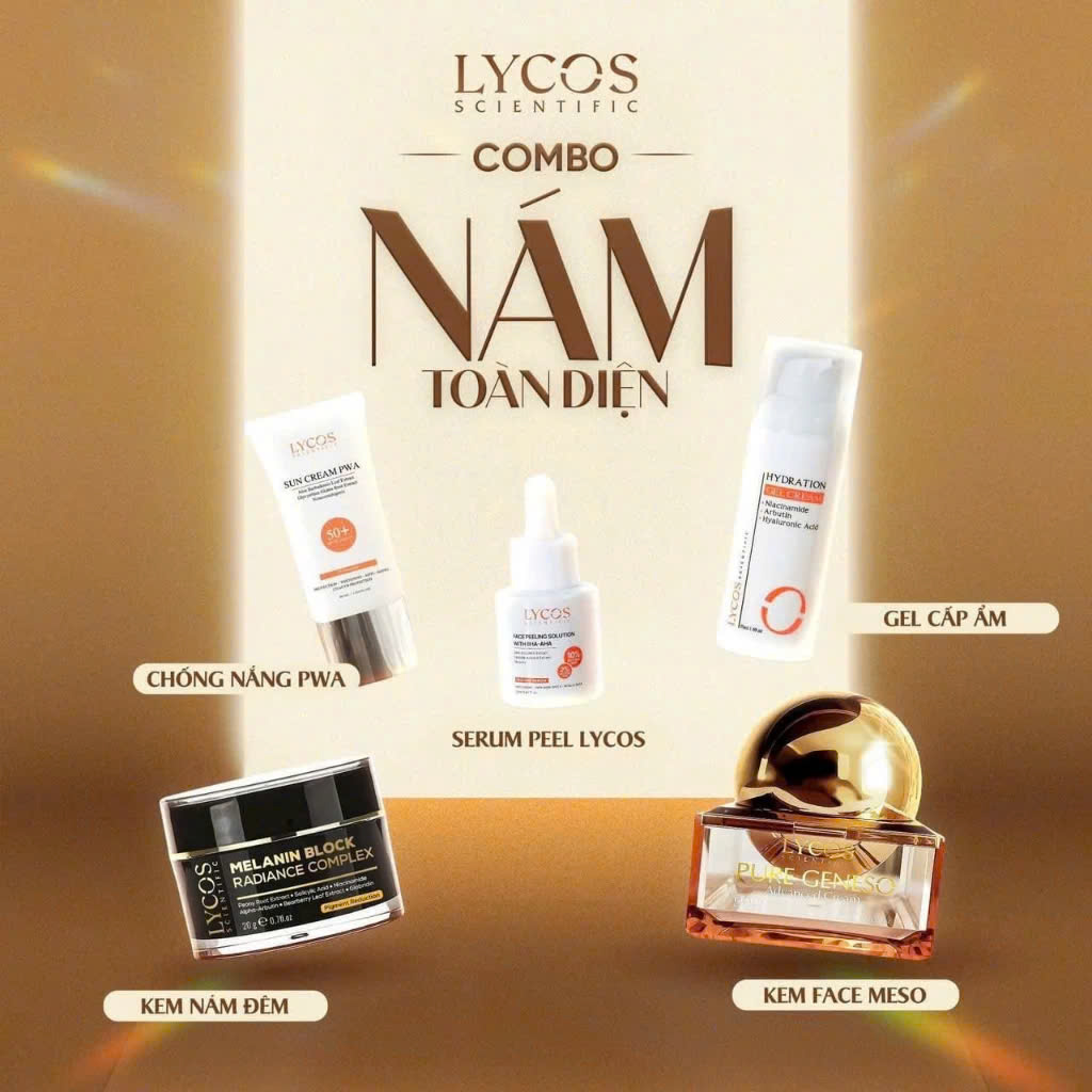 Combo 5 Trị Nám Toàn Diện Lycos – Giải Pháp Chuyên Sâu Cho Làn Da Không Tì Vết