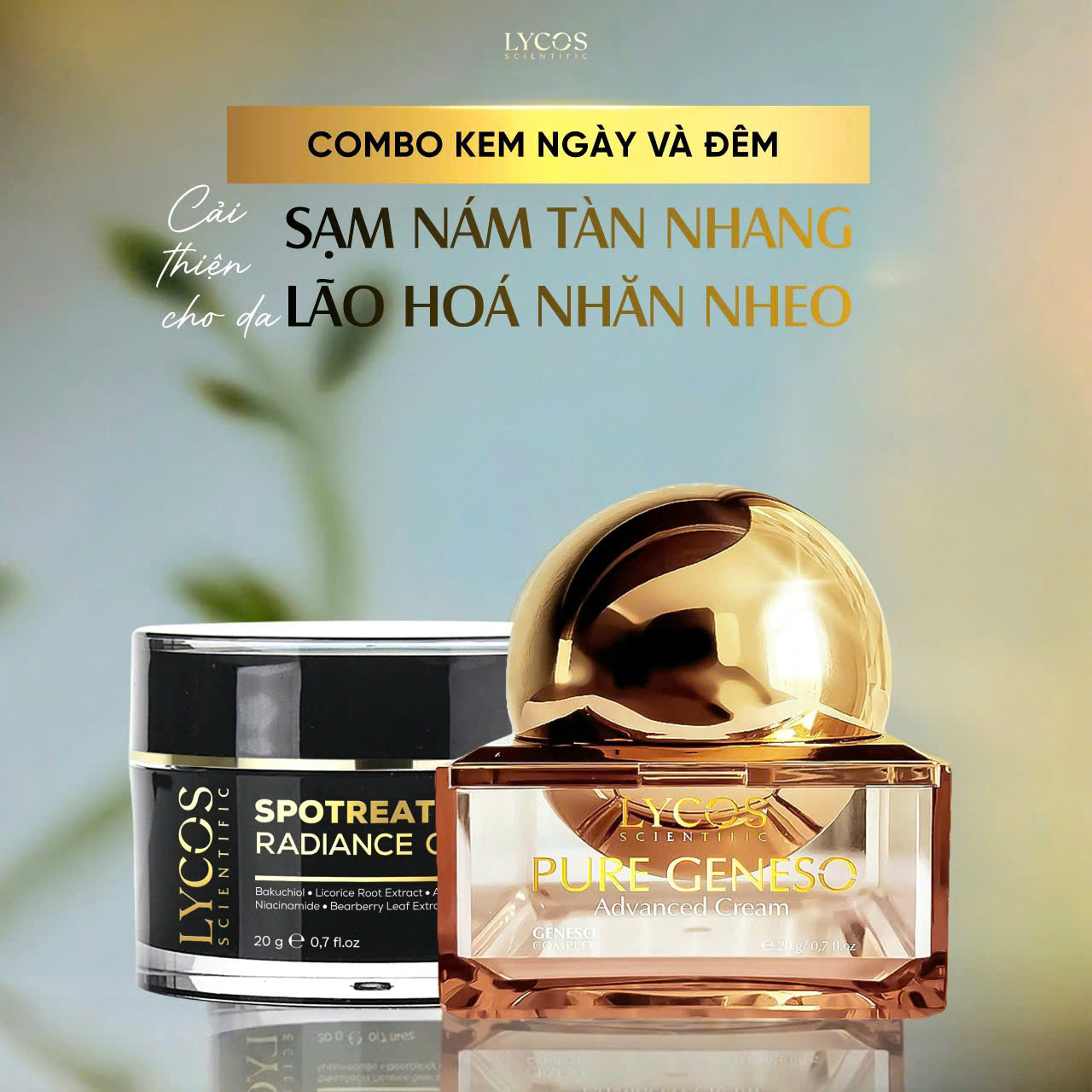 Combo Kem Ngày Và Đêm Lycos – Giải Pháp Toàn Diện Cho Da Sạm Nám, Lão Hóa Nhăn Nheo