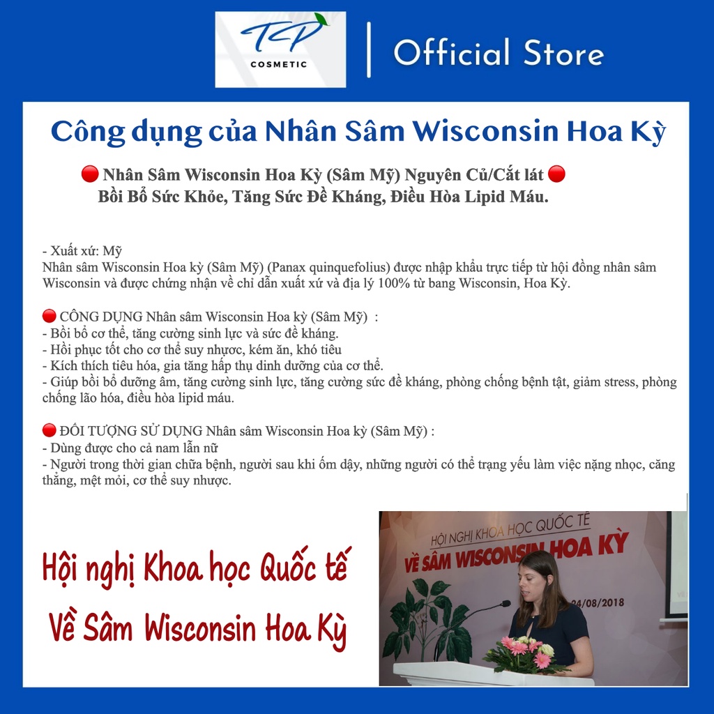 [Chính hãng] Nhân Sâm Wisconsin Hoa Kỳ (Sâm Mỹ) Cắt Lát: Bồi Bổ Sức Khỏe, Tăng Sức Đề Kháng, Điều Hòa Lipid Máu.