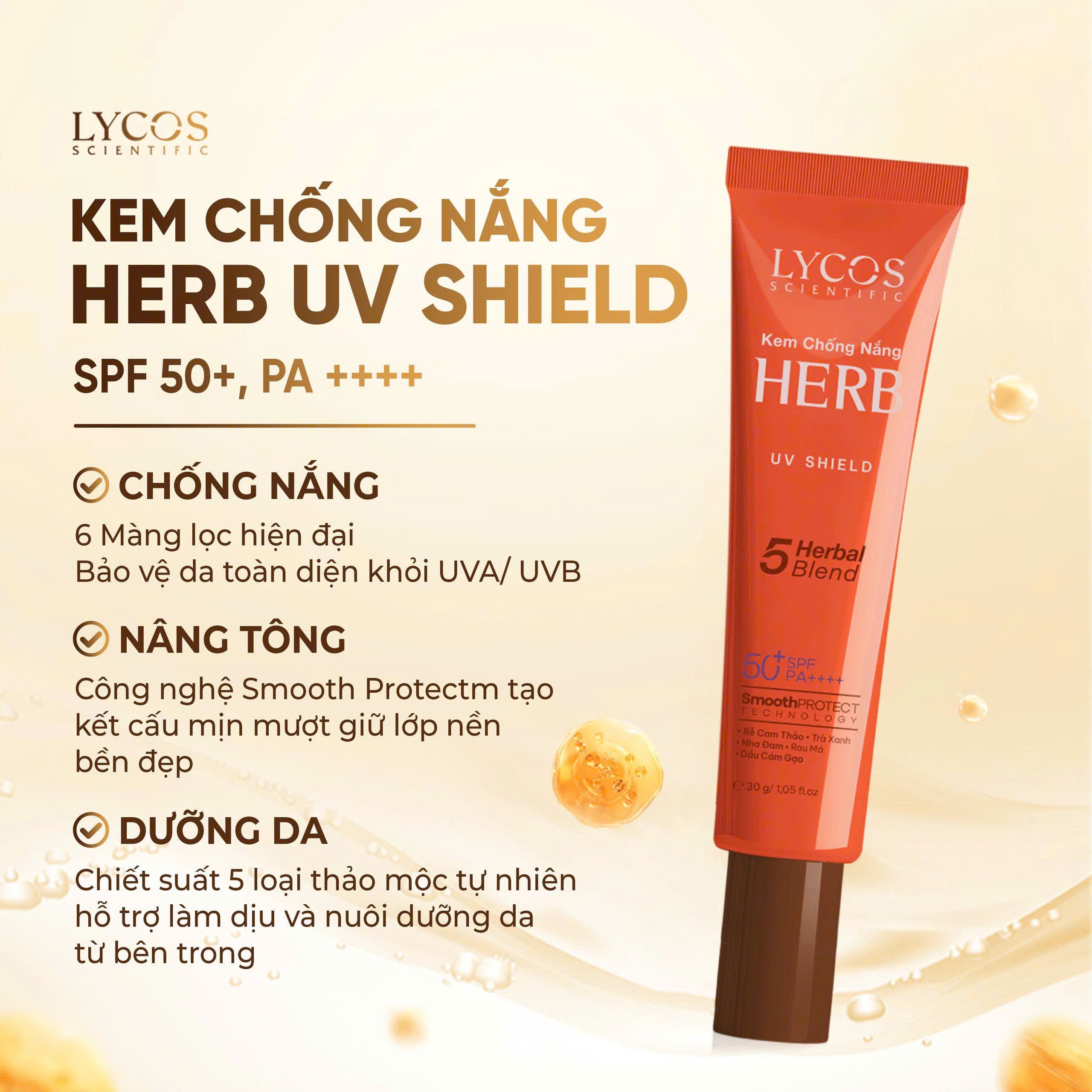 Kem Chống Nắng Kiểm Soát Dầu Lycos Berb UV Shield SPF 50+ PA ++++ kiểm soát bóng nhờn hiệu quả