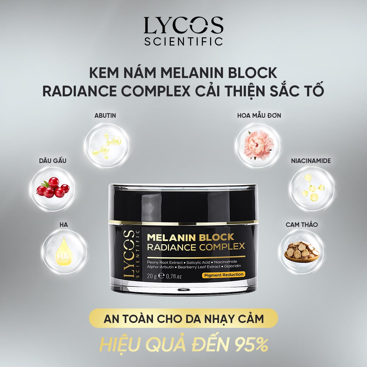 Kem Nám Đêm MELANIN BLOCK LYCOS, Kem Nám Lycos: giảm thâm nám tàn nhang, dưỡng trắng da