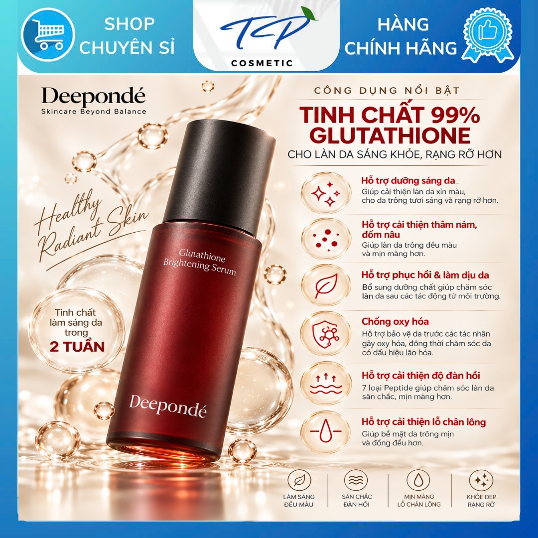 Serum Dưỡng Sáng Mờ Thâm Phục Hồi Trẻ Hoá, Thu nhỏ LCL Deepondé Glutathione Toning Ampoule Deeponde 30ml.