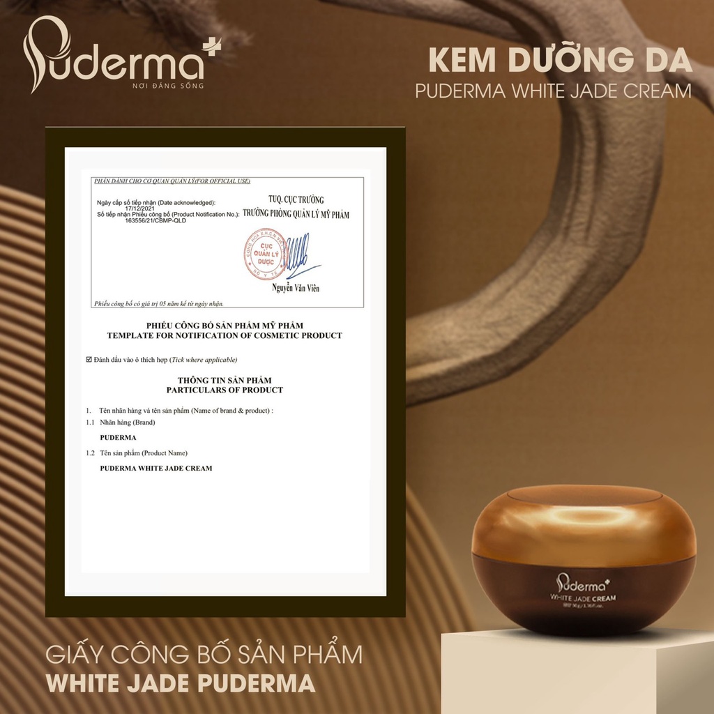 [Chính hãng] Bộ Hỗ Trợ Xóa NÁM WHITE JADE PUDERMA: Cấp ẩm, nâng cơ, tái tạo lớp biểu bì, giúp da trắng sáng, mịn màng.