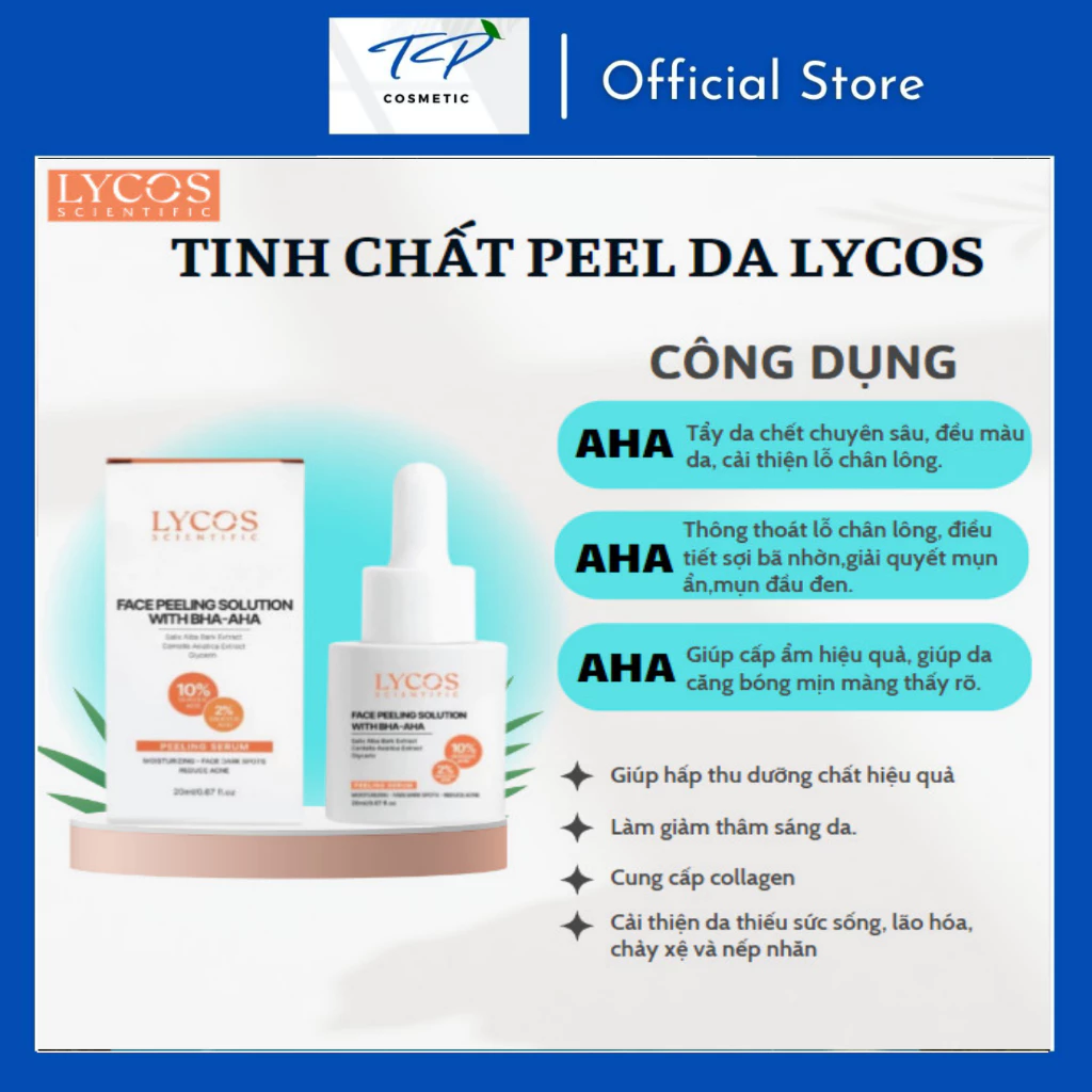 Combo Sáng Da Mờ Nám Lycos : Tinh chất Peel Da Lycos + Kem Nám Đêm Lycos - Xóa nhăn, nám tàn nhang