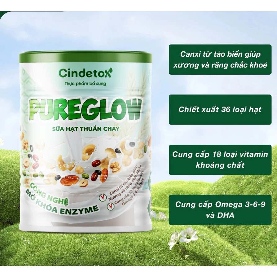 Sữa hạt thuần chay Cindetox 400gr: tăng cường sức khỏe, vị thơm ngon, dễ uống, dễ hấp thụ