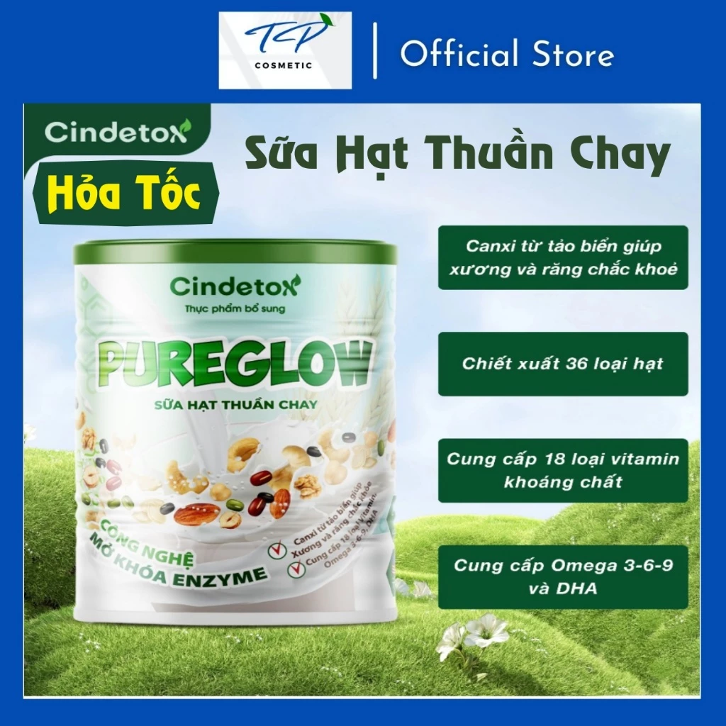 Sữa hạt thuần chay Cindetox 400gr: tăng cường sức khỏe, vị thơm ngon, dễ uống, dễ hấp thụ