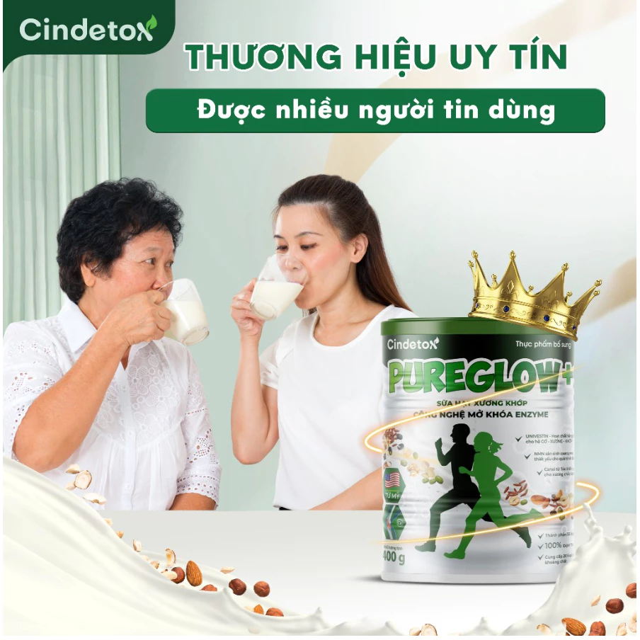 Sữa hạt xương khớp thuần chay Cindetox hộp 400gr - Sữa hạt ngủ cốc - Sữa hạt tốt cho sưc khỏe