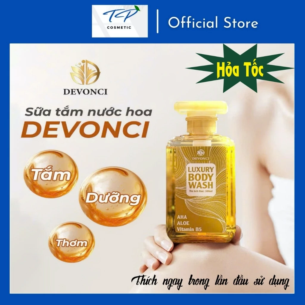 Sữa tắm nước hoa Devonci 300ml - An Lành cho cả Mẹ và Bé: Dưỡng mềm da, lưu hương nước hoa