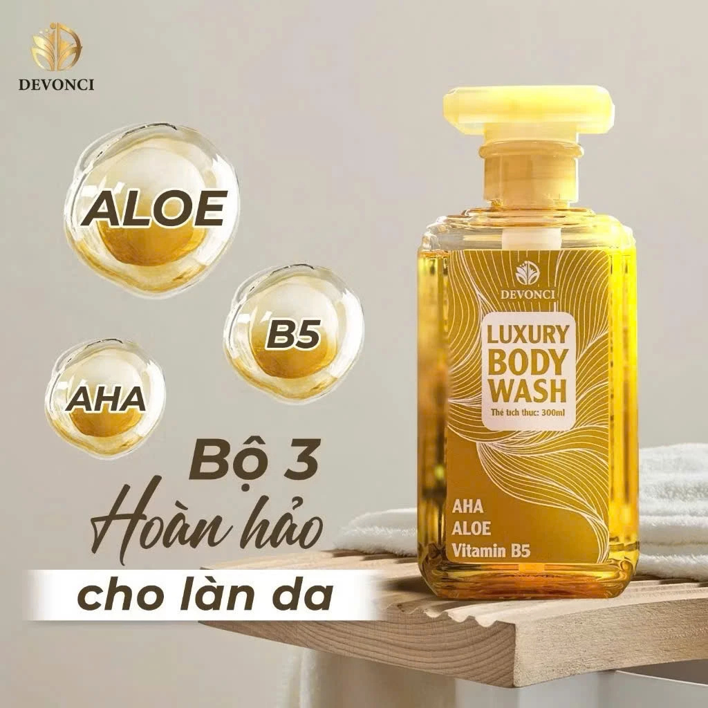 Sữa tắm nước hoa Devonci 300ml - An Lành cho cả Mẹ và Bé: Dưỡng mềm da, lưu hương nước hoa