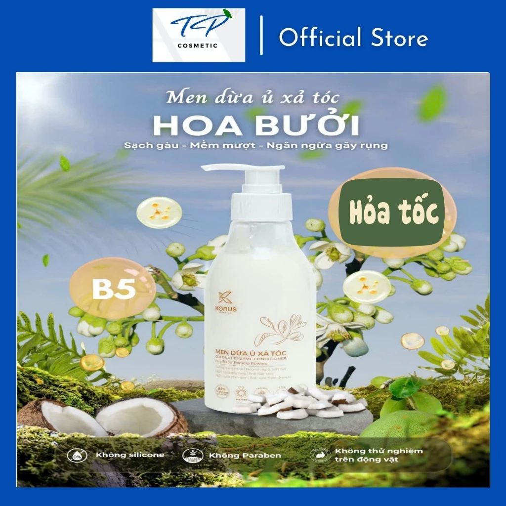 Men Dừa Ủ Xả Tóc Konus - Kem Xả Tóc Mềm Mượt Tự Nhiên - Kem Xả Tóc Ngăn Xơ Rối Chẻ Ngọn