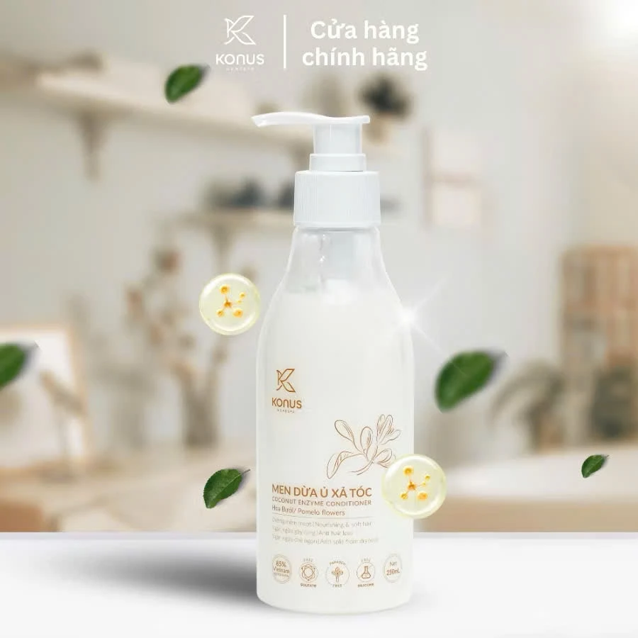 Men Dừa Ủ Xả Tóc Konus - Kem Xả Tóc Mềm Mượt Tự Nhiên - Kem Xả Tóc Ngăn Xơ Rối Chẻ Ngọn