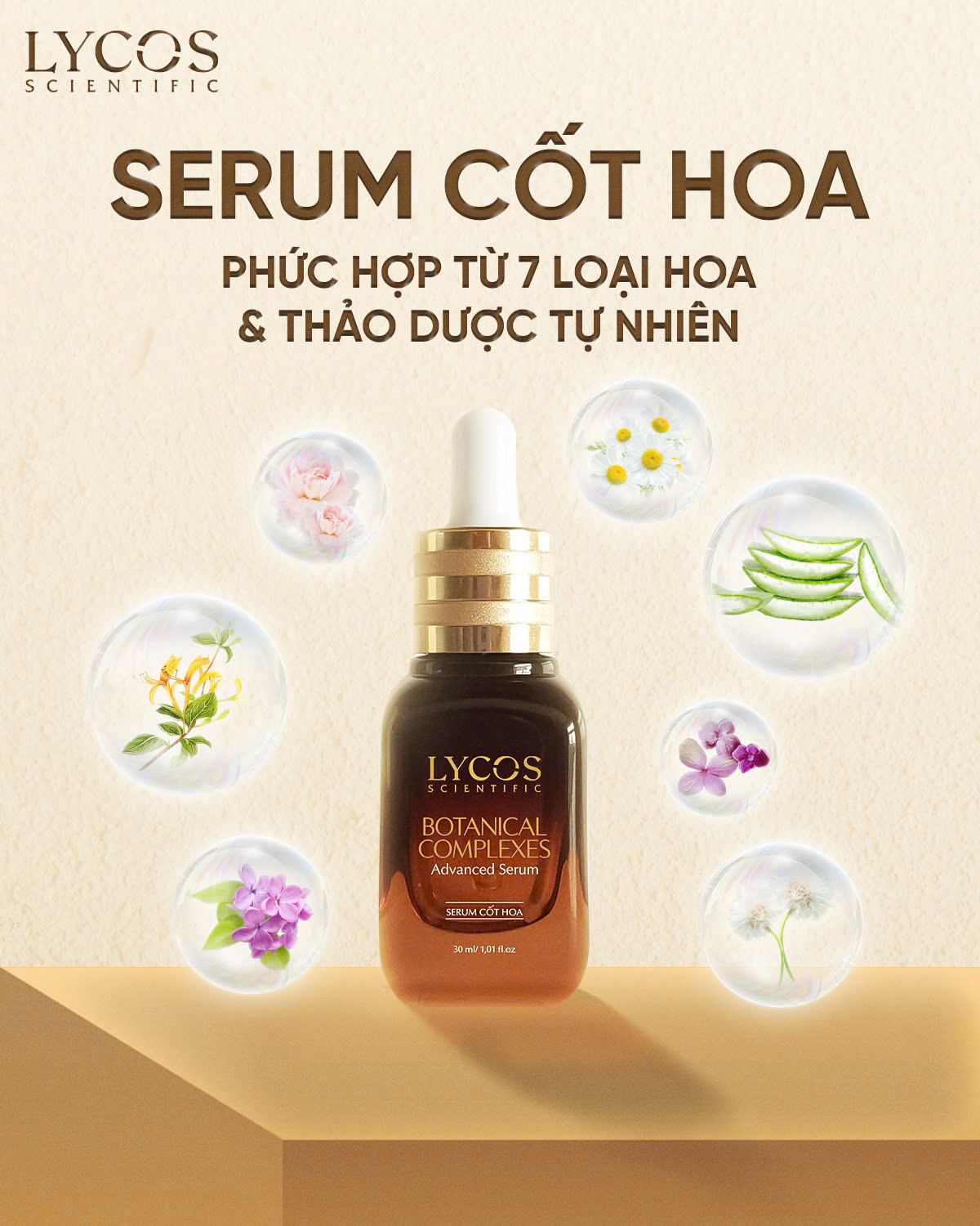 SERUM CỐT HOA PHIÊN BÃN ĐẶC BIỆT 30ML.Phức hợp từ 7 loại hoa và thảo dược tự nhiên.