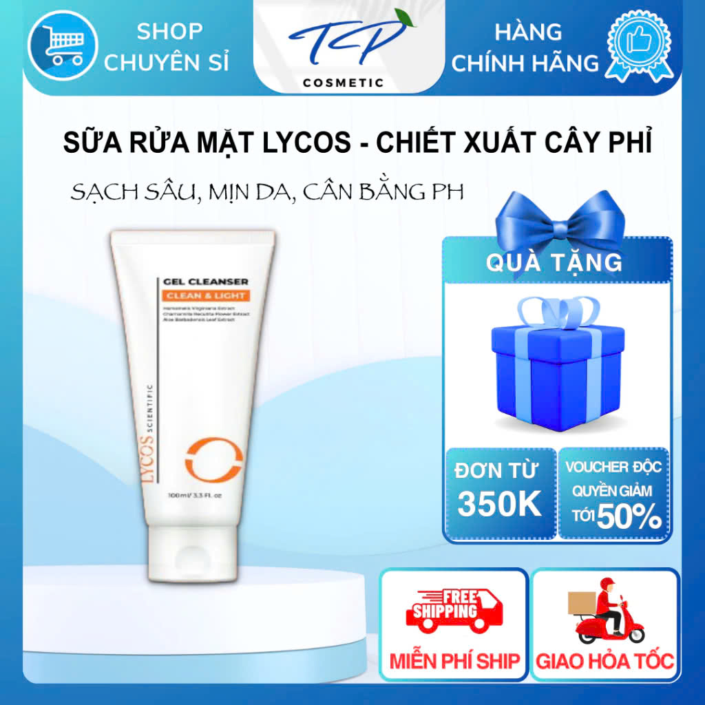 Gel Rửa Mặt Lycos Clean & Light, Sữa rửa mặt Lycos cây phỉ phù hợp da dầu mụn : Sáng da, sạch mụn