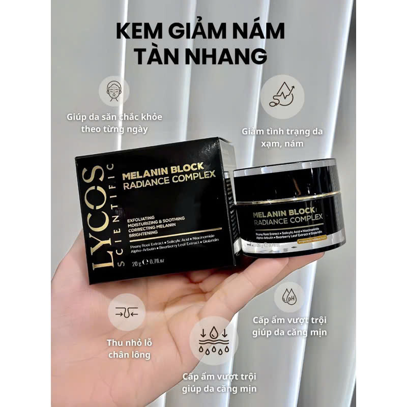 Kem Nám Đêm MELANIN BLOCK LYCOS, Kem Nám Lycos: giảm thâm nám tàn nhang, dưỡng trắng da