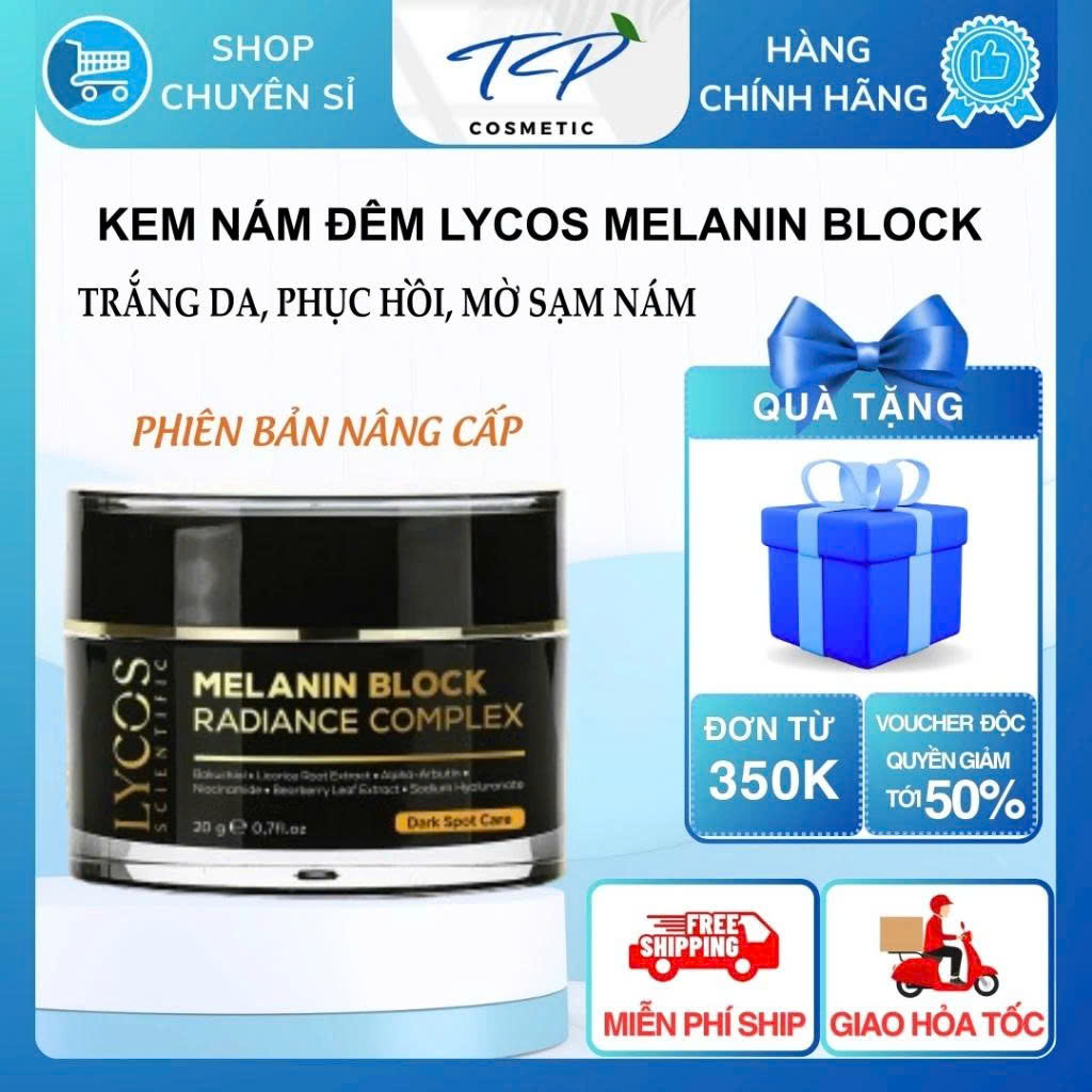Kem Nám Đêm MELANIN BLOCK LYCOS, Kem Nám Lycos: giảm thâm nám tàn nhang, dưỡng trắng da
