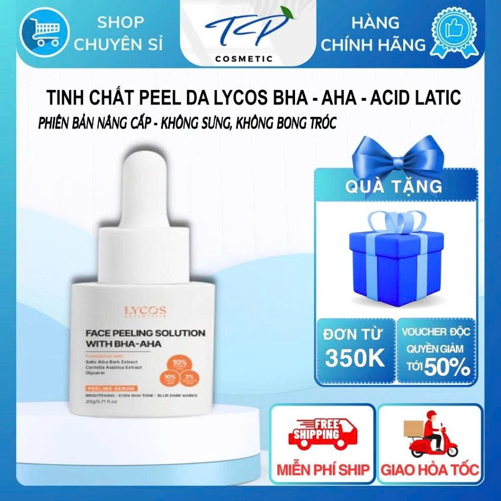 [Nâng cấp] Peel Da Lycos 10% AHA 2% BHA 10% Lactic acid – Thu Nhỏ Chân Lông, Sáng Da,Tẩy Tế Bào Chết