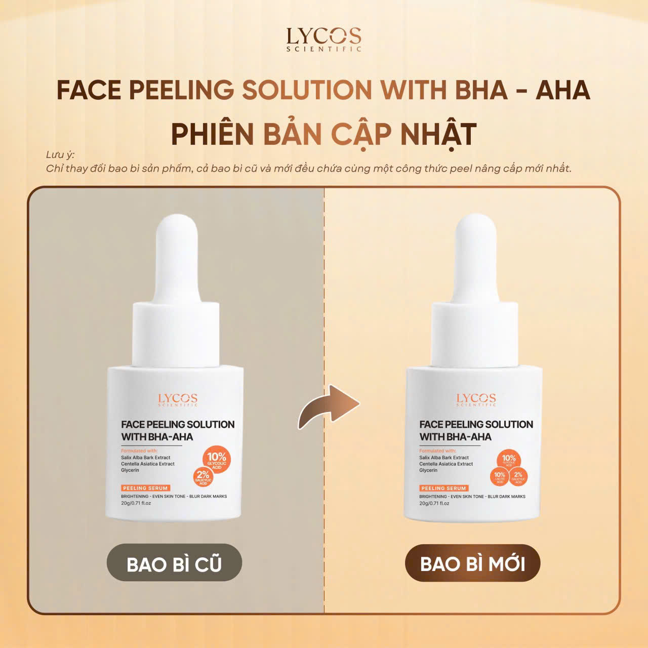 Combo Sáng Da Mờ Nám Lycos : Tinh chất Peel Da Lycos + Kem Nám Đêm Lycos - Xóa nhăn, nám tàn nhang