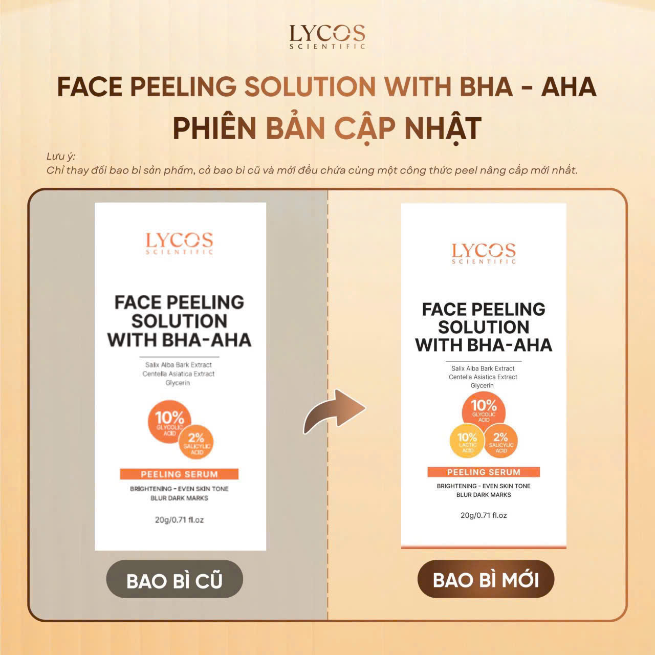 [Nâng cấp] Peel Da Lycos 10% AHA 2% BHA 10% Lactic acid – Thu Nhỏ Chân Lông, Sáng Da,Tẩy Tế Bào Chết