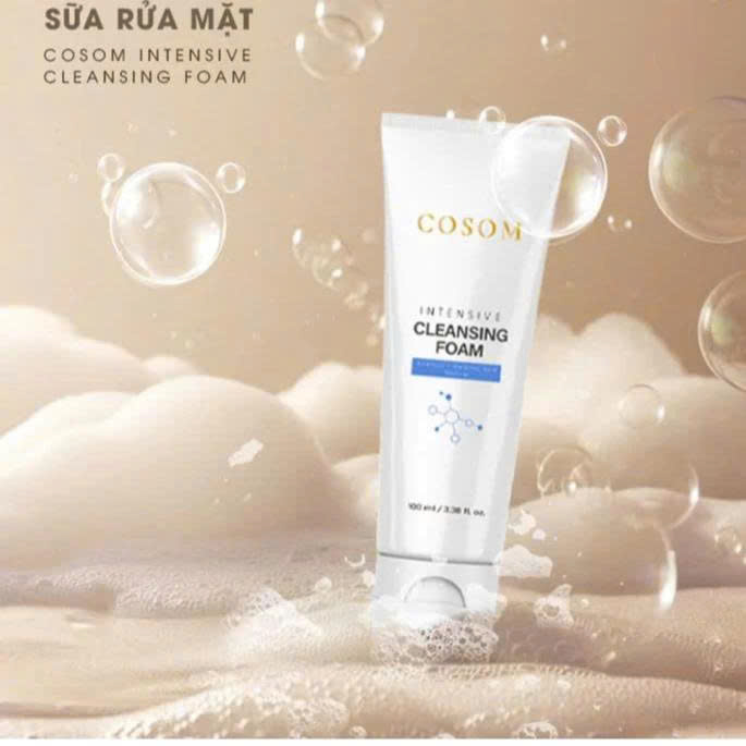 Sữa Rửa Mặt Trắng Da Hàn Quốc COSOM INTENSIVE CLEANSING FOAM: Sạch sâu – Dưỡng ẩm – Giữ da mịn màng.