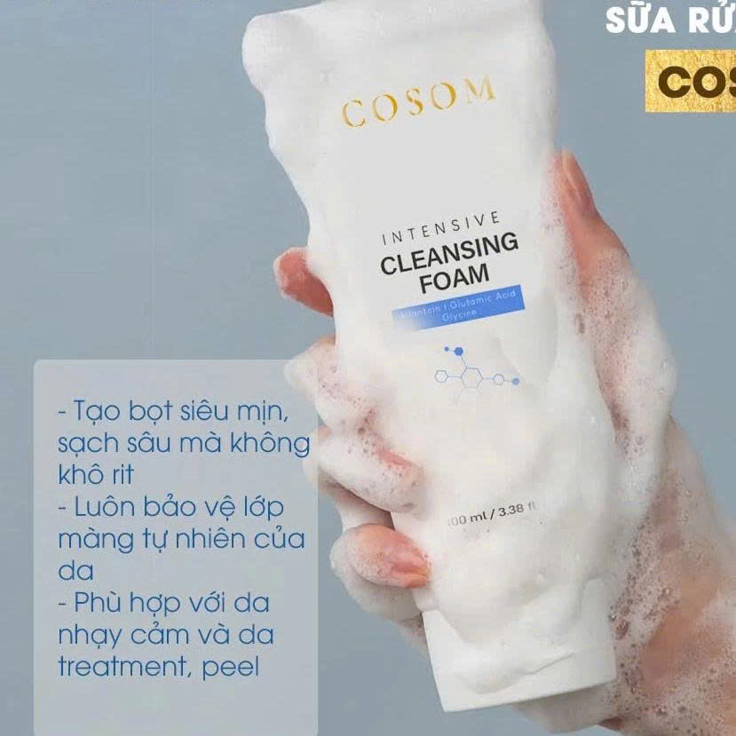 Sữa Rửa Mặt Trắng Da Hàn Quốc COSOM INTENSIVE CLEANSING FOAM: Sạch sâu – Dưỡng ẩm – Giữ da mịn màng.