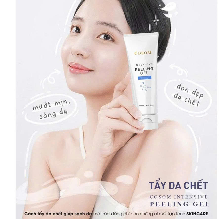 Tẩy Da Chết COSOM INTENSIVE PEELING GEL Hàn Quốc: Loại bỏ tế bào chết, giúp hấp thụ mỹ phẩm tốt hơn.