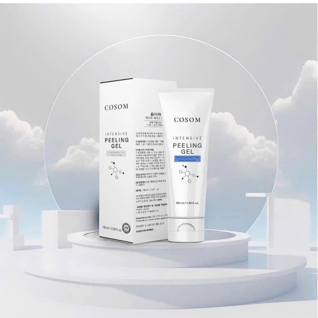 Tẩy Da Chết COSOM INTENSIVE PEELING GEL Hàn Quốc: Loại bỏ tế bào chết, giúp hấp thụ mỹ phẩm tốt hơn.