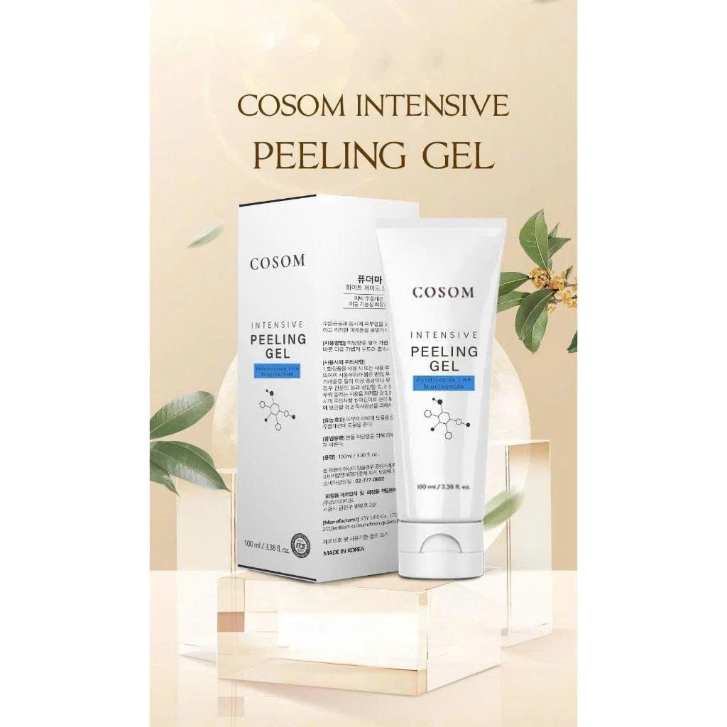 Tẩy Da Chết COSOM INTENSIVE PEELING GEL Hàn Quốc: Loại bỏ tế bào chết, giúp hấp thụ mỹ phẩm tốt hơn.