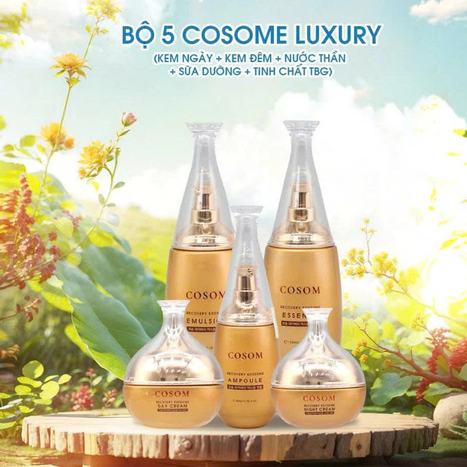 Bộ Kem Dưỡng Da Cao Cấp COSOM Luxury Exosome – Tái tạo phục hồi da sạm nám, tàn nhang, da lão hóa.