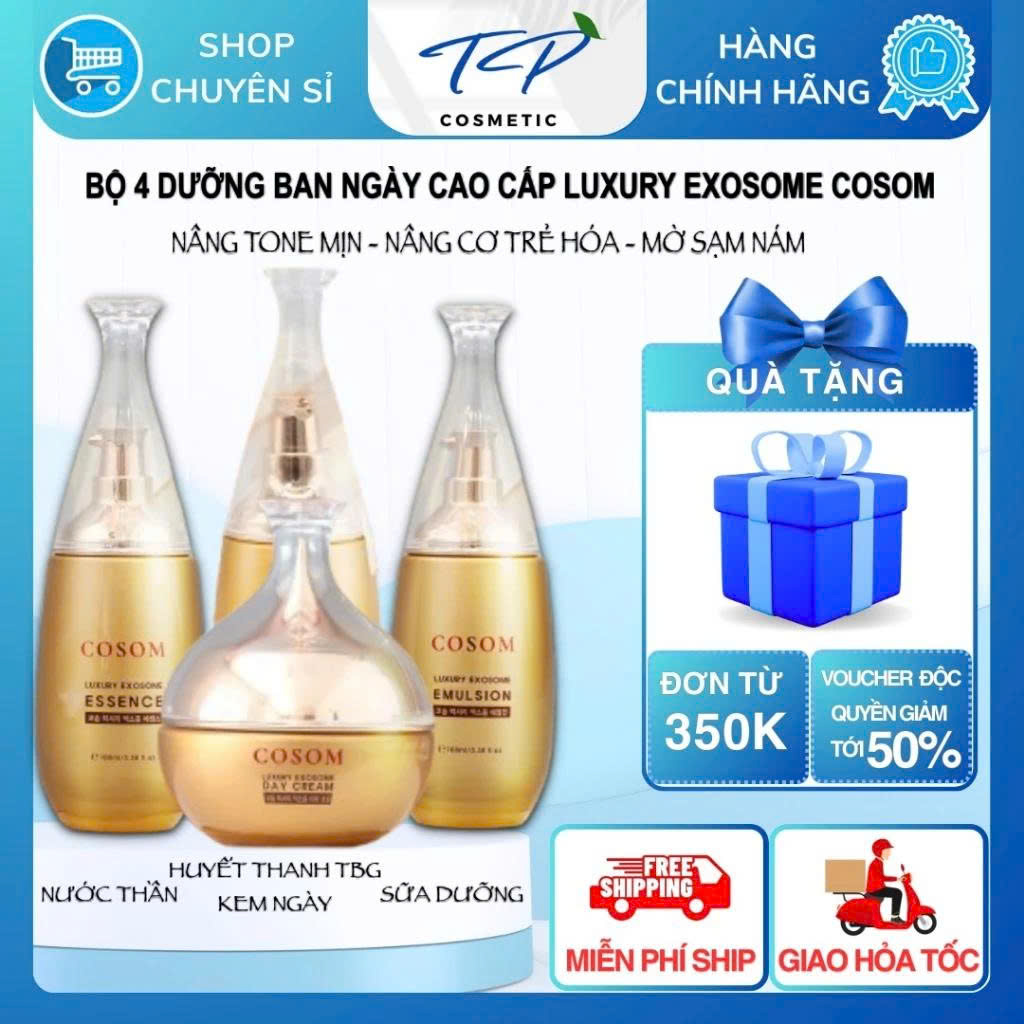 Bộ Kem Dưỡng Da Cao Cấp COSOM Luxury Exosome – Tái tạo phục hồi da sạm nám, tàn nhang, da lão hóa.