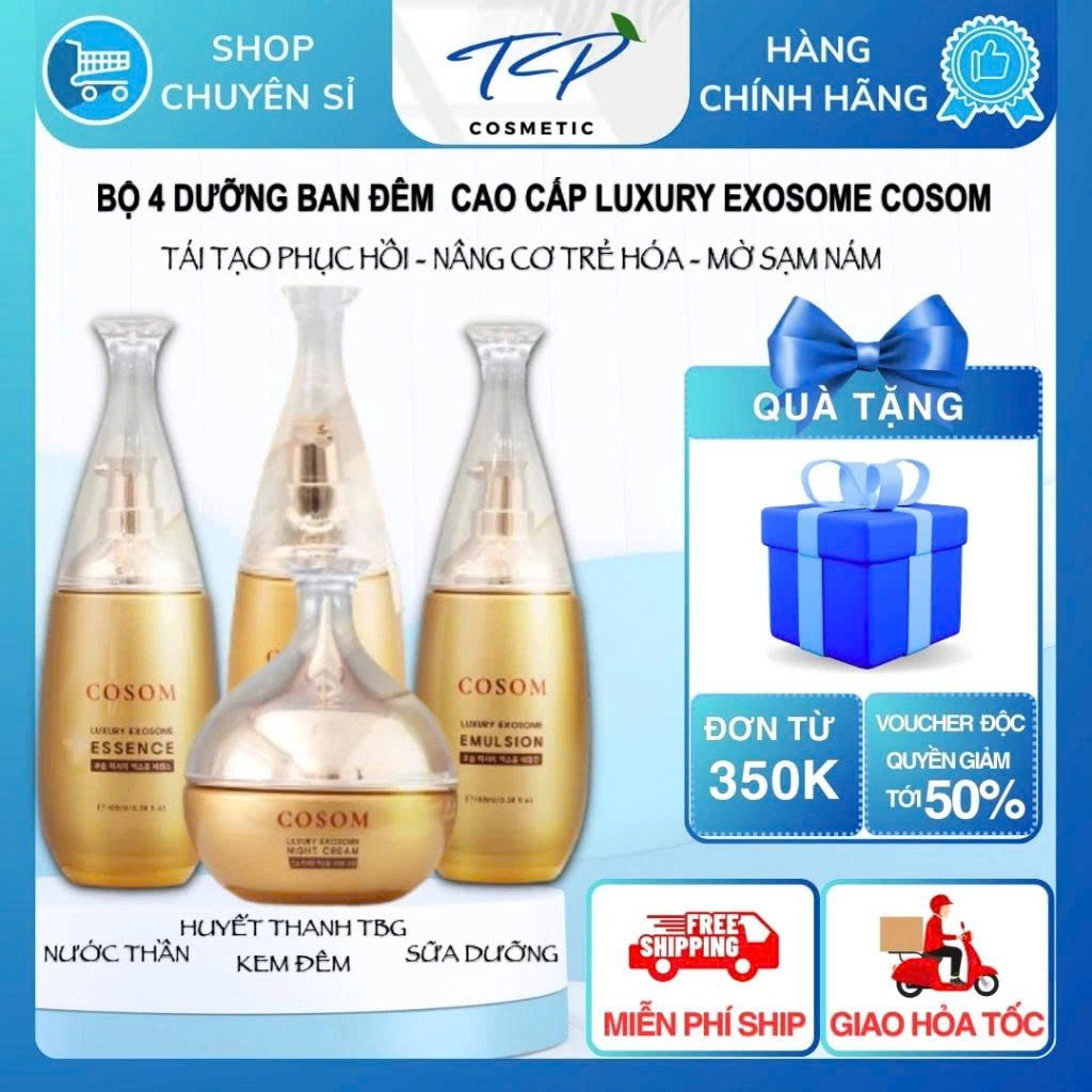 Bộ Kem Dưỡng Da Cao Cấp COSOM Luxury Exosome – Tái tạo phục hồi da sạm nám, tàn nhang, da lão hóa.