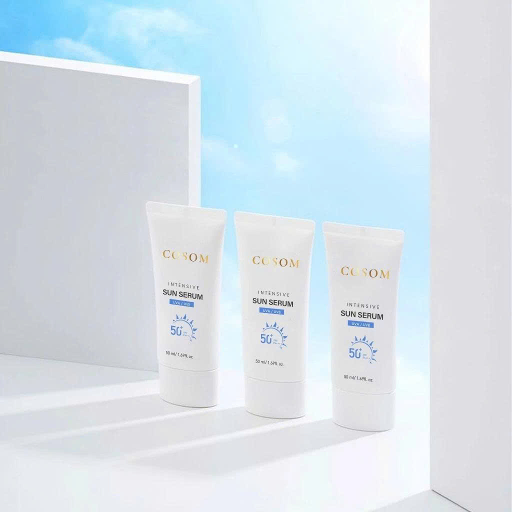 Kem Chống Nắng COSOM INTENSIVE SUN SERUM SPF50+ PA++++ Hàn Quốc: Bật tone sáng mịn