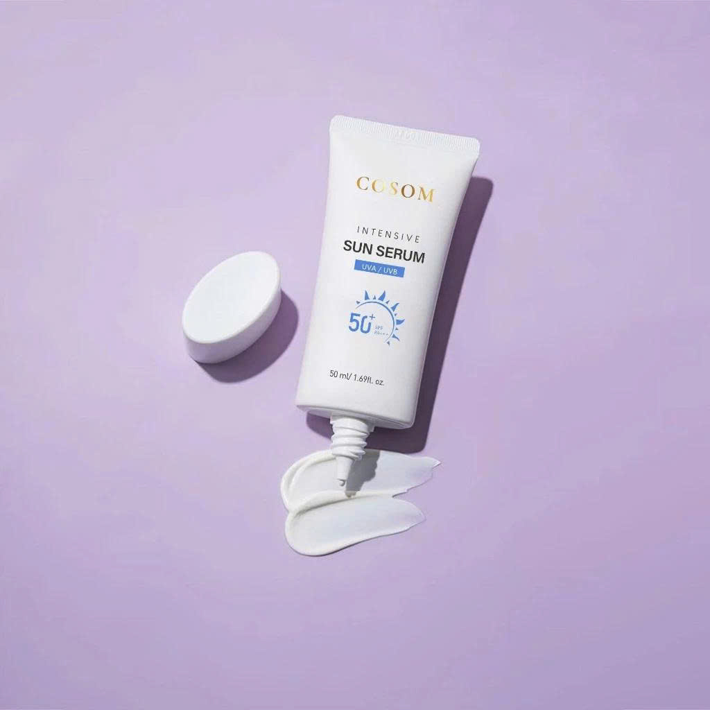 Kem Chống Nắng COSOM INTENSIVE SUN SERUM SPF50+ PA++++ Hàn Quốc: Bật tone sáng mịn