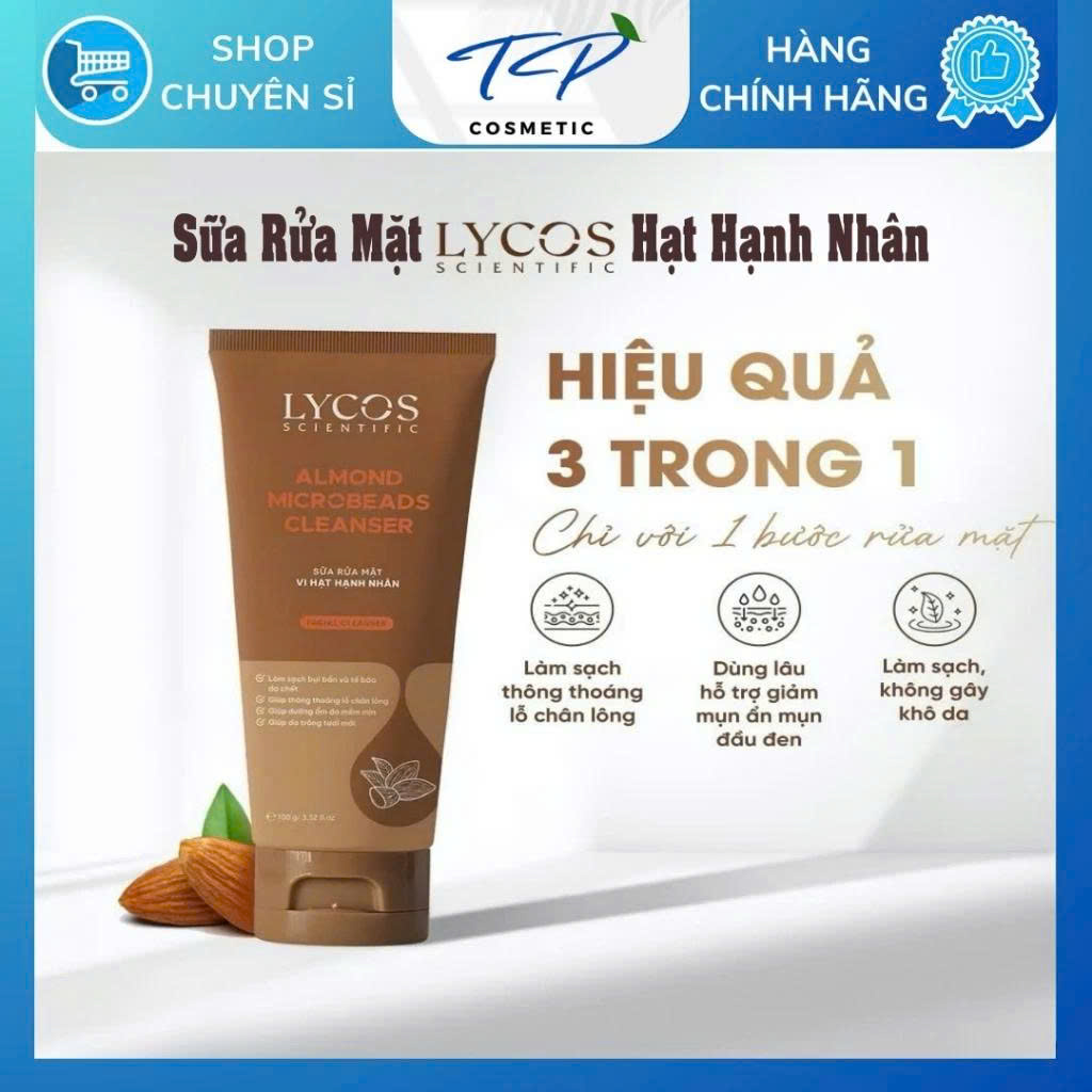 [Nâng cấp] Gel Rửa Mặt Lycos Clean & Light - Sữa Rửa Mặt Vi hạt hạnh nhân, Phù Hợp Cho Da Dầu Mụn